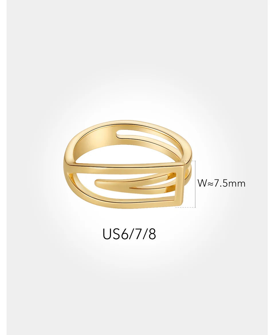 ENFASHION Geometric Rings For Women 18K Gold Color Ring Anillos Mujer Fashion Jewelry 2022 Wholesale Christmas Halloween 224178