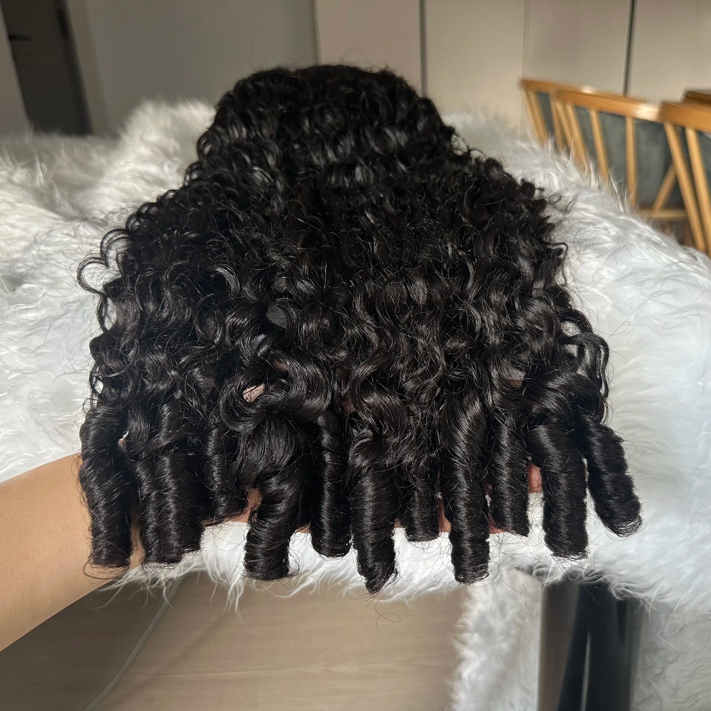 Burmese Curly Human Hair Wig Vietnamese Hair 13X6 Lace Front Wigs Human Hair 200% Density Transparent Lace Front Wig