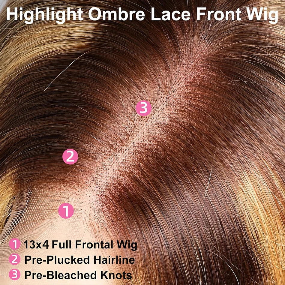 Highlight Wig Human Hair Deep Wave Frontal Wig 13x4 Water Wave Curly Lace Front Human Hair Wig For Women Colored Lace Wig