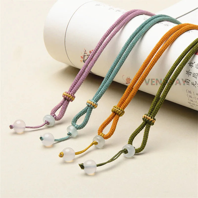 Necklaces Woman Trend 2024 DIY Jewellery Making Accessories Spiral Necklaces with Pendant Handwoven Chain for Needlework Rope