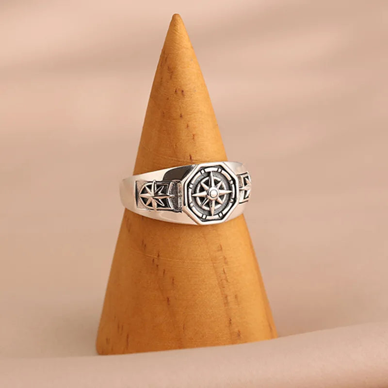Fashion Simple Poseidon Star Rings For Women Retro Retro Hip-hop Copper Opening Index Finger Ring Gothic Jewelry Accessories Gif