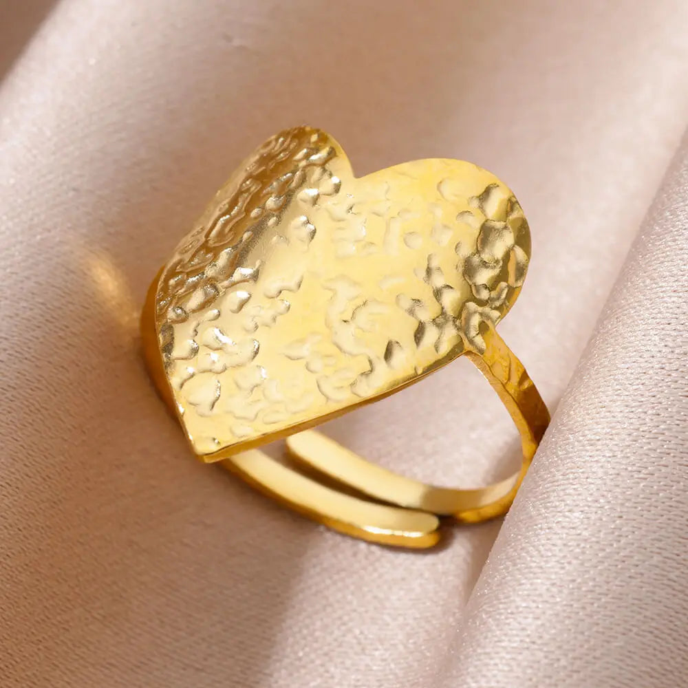 2025 Fashion Geometry Flower Rings For Women Gold Color Stainless Steel Finger Ring Trend Luxury Boho Aesthetic Jewelry