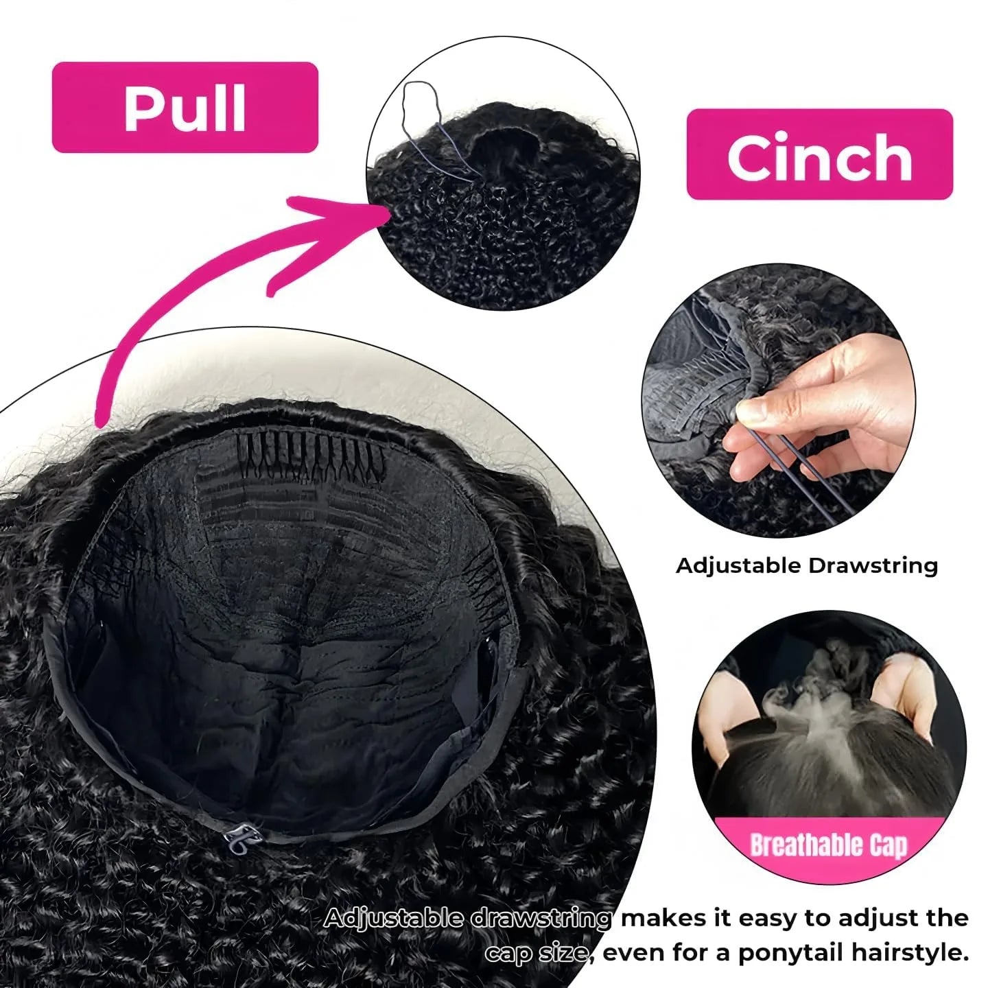 Water Curly Half Wig Drawstring Human Hair Wigs 3 In 1 Flip Over Half Wig Glueless Wig Elastic Band Clip in Hair 3/4 Half Wig