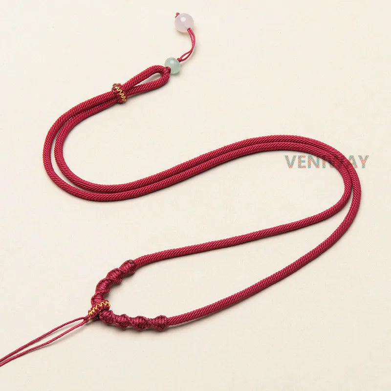 Necklaces Woman Trend 2024 DIY Jewellery Making Accessories Spiral Necklaces with Pendant Handwoven Chain for Needlework Rope