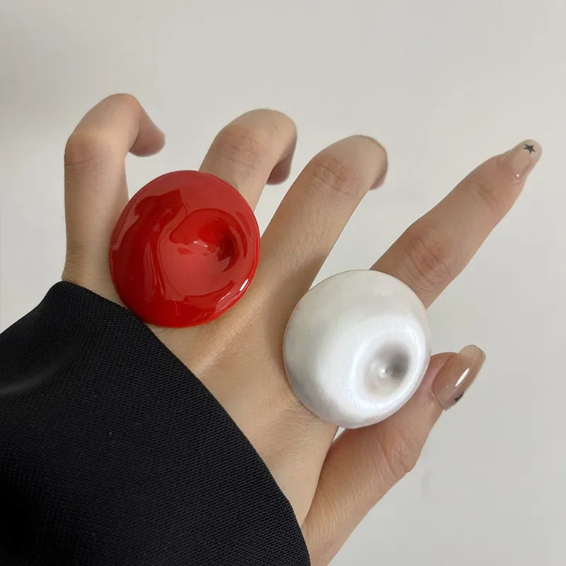Fashion Jewelry European and American Design Colorful Irregular Round Rings For Women Party Gifts Cool Trend Accessories