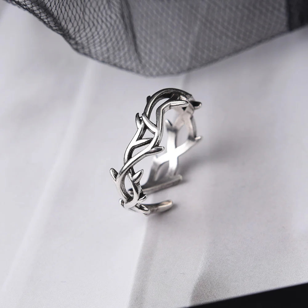 Fashion Irregular Thorns Rings For Couple Retro Hip-hop Personality Adjustable Finger Ring for Men Women Lovers Jewelry Gifts
