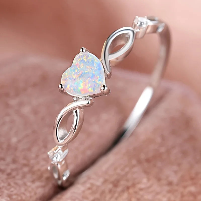 Fashion Love Zircon Ring with Simple and Colorful Style Elegant Retro Women's Wedding Festival Party Accessories and Giftsкольцо
