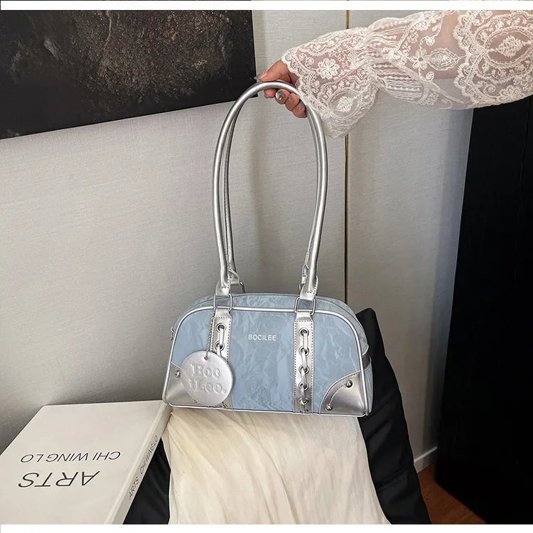 2025 New! Women's Fashion - Forward Color - Blocking Boston Bag - Versatile Underarm Carry for Casual Commuting & Daily Chic