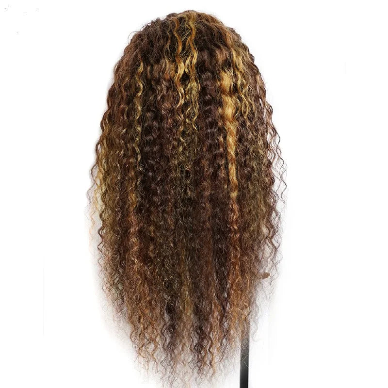 water wave Curly Human Hair Wig 427 highlight headband bob Wigs for women long curly wig machine made 16-28inch
