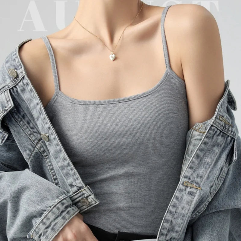 Hot New Solid Color Sexy Tank Tops Soft Spaghetti Strap Crop Tops Summer Casual Camisole Sleeveless Basic Vest Summer Women Tops