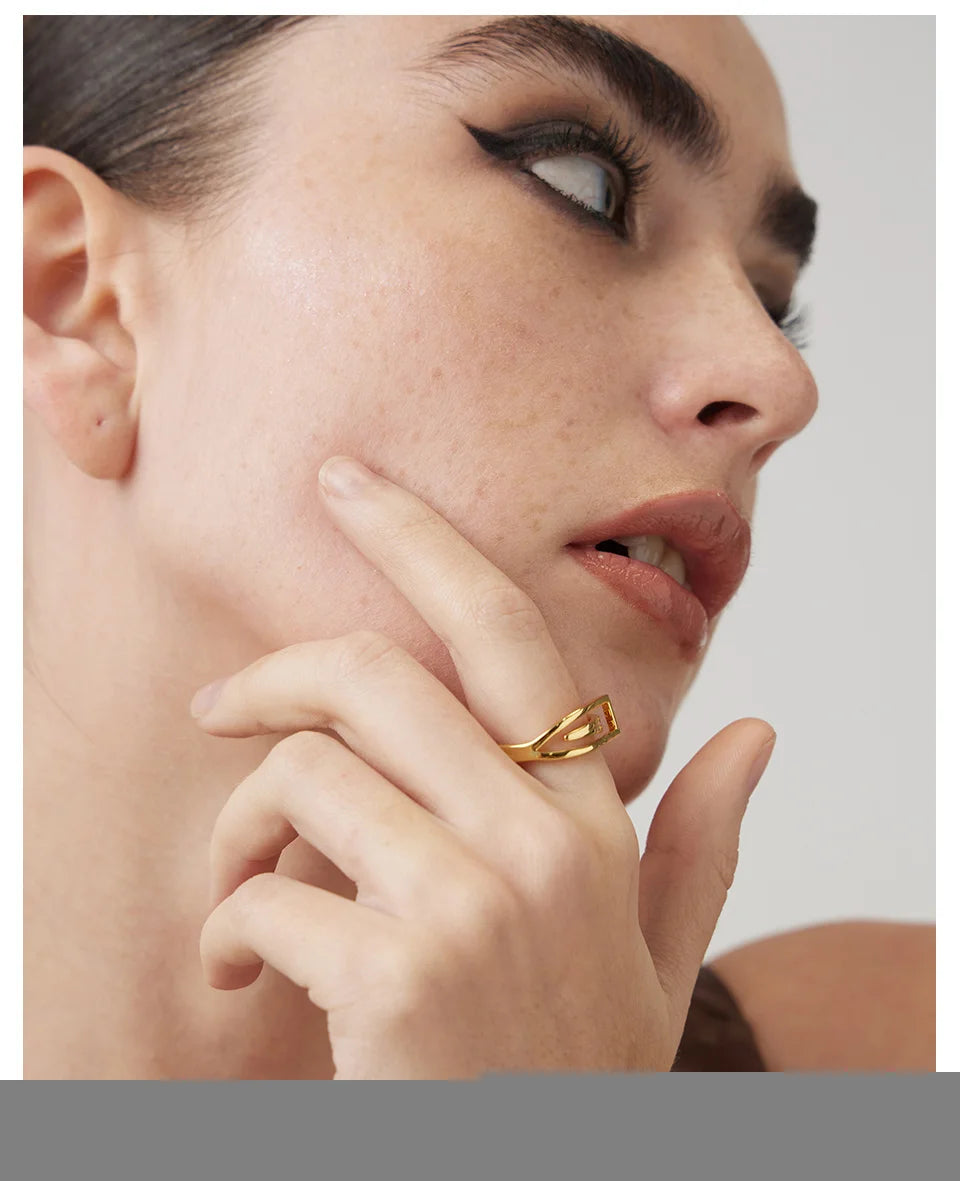 ENFASHION Geometric Rings For Women 18K Gold Color Ring Anillos Mujer Fashion Jewelry 2022 Wholesale Christmas Halloween 224178