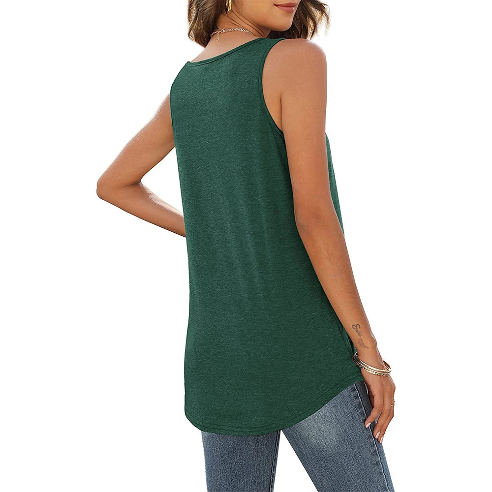 Tank Tops for Women Loose Fit Summer Tops V Neck Sleeveless Tanks Trendy