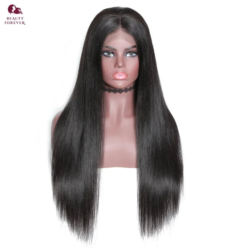 Beautyforever Glueless Straight Human Hair Wig Preplucked 13x4 Lace Front Human Hair Wig Brazilian 5x5 HD Lace Wig