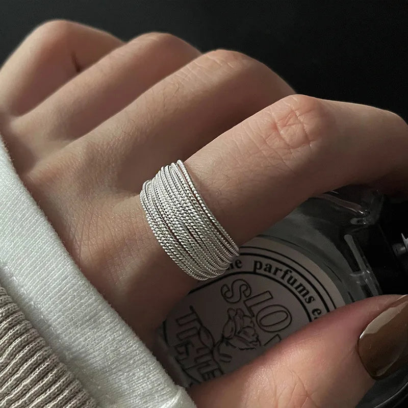 Fashion Ring Trendy Smooth Rings for Women Couple Vintage Geometric Handmade Rings Wedding Jewelry Gift e778