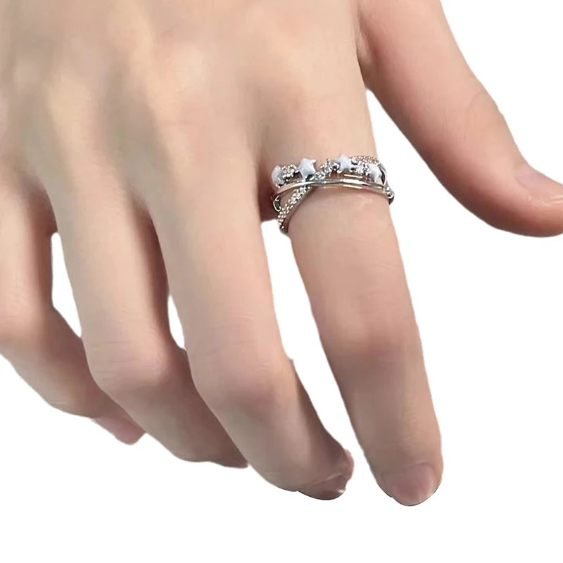 Fashion Irregular Star Rings For Women Girls Sweet Cool Rings Versatile Adjustable Opening Rings Jewelry Accessories Gifts