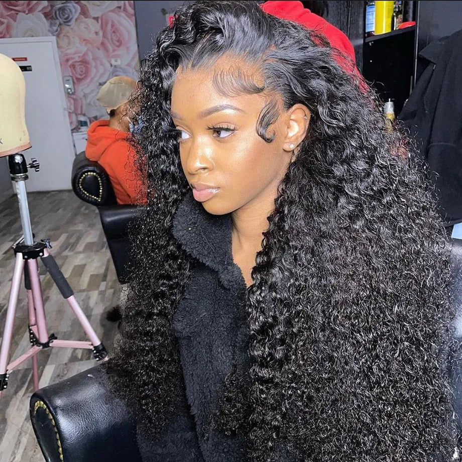 250 Density Curly Lace Front Human Hair Wigs Hd Lace 30 Inches 13x4 Lace Frontal Wig Water Wave Brazilian Pre Plucked For Women