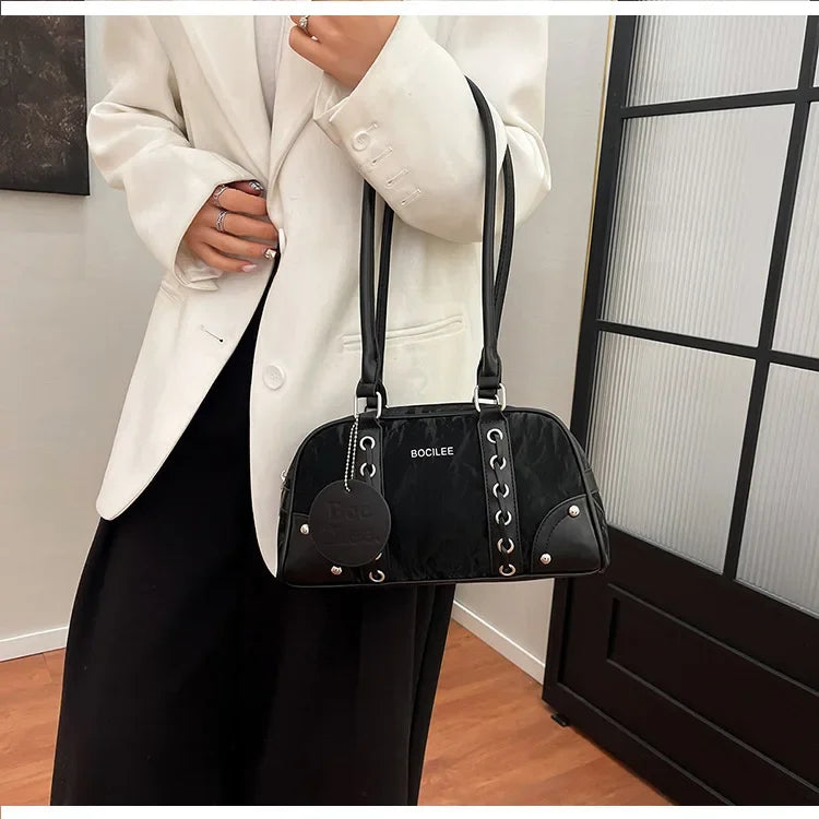 2025 New! Women's Fashion - Forward Color - Blocking Boston Bag - Versatile Underarm Carry for Casual Commuting & Daily Chic