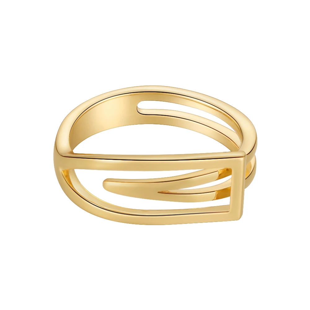 ENFASHION Geometric Rings For Women 18K Gold Color Ring Anillos Mujer Fashion Jewelry 2022 Wholesale Christmas Halloween 224178