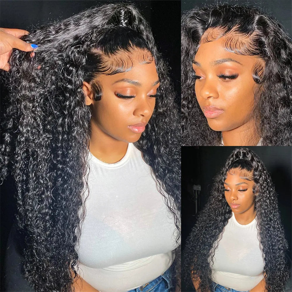 Choice 30 40 Inch Hd Lace Wig 13x6 Human Hair Curly Wig For Women Pre Plucked Brazilian Loose Deep Wave Water wave Frontal Wigs