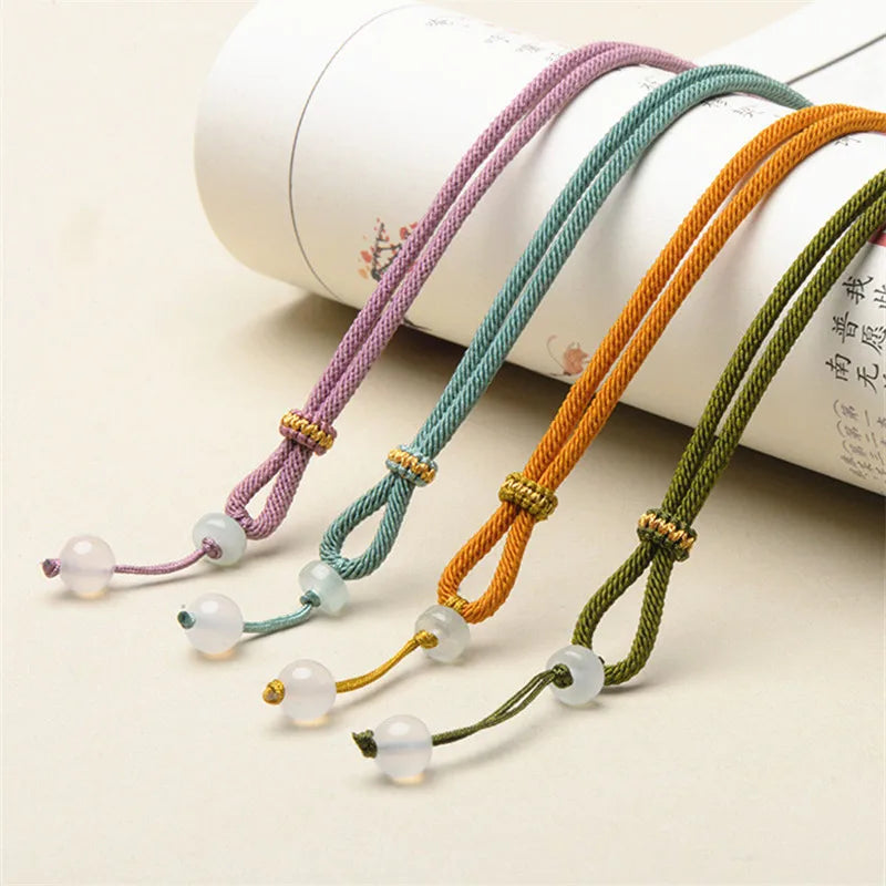 Necklaces Woman Trend 2024 DIY Jewellery Making Accessories Spiral Necklaces with Pendant Handwoven Chain for Needlework Rope