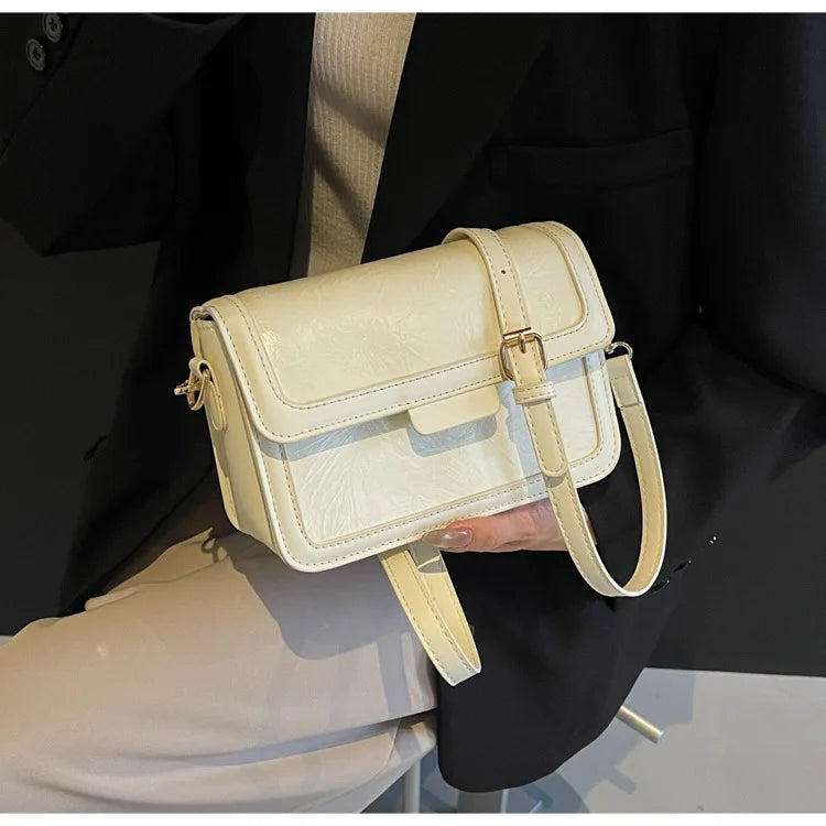 2025 New Fashion Glossy Square Bag for Women, Minimalist Versatile Shoulder Bag Crossbody Purse, Office Commuter Handbag, Trendy