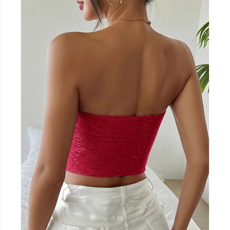 Summer New Fashion Design Hot Girl Sexy Slim Design Party Wear Knitted Tube Top