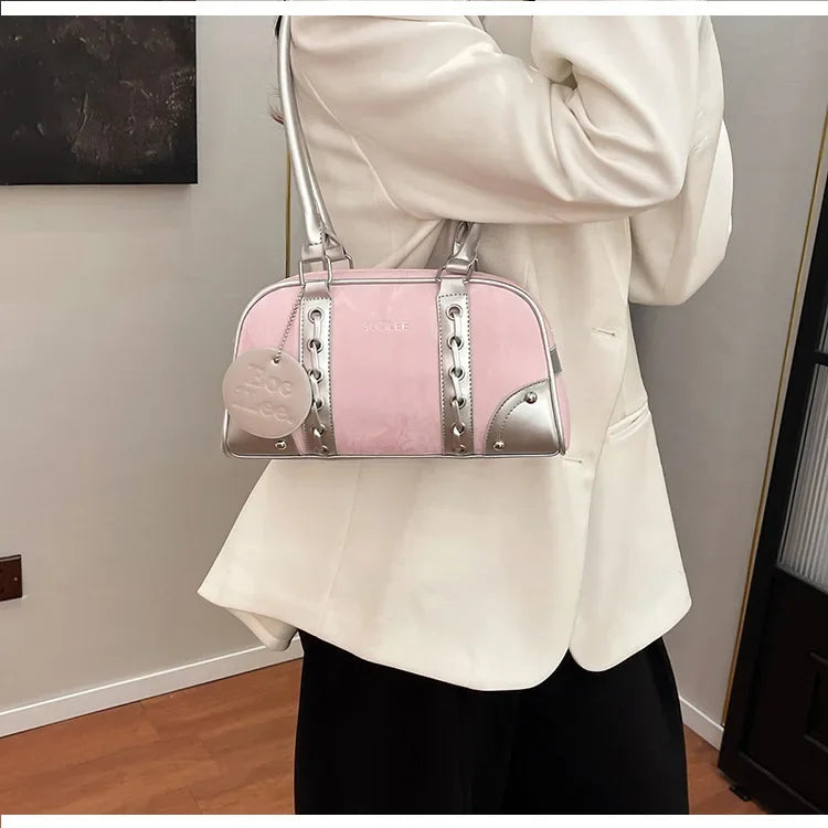 2025 New! Women's Fashion - Forward Color - Blocking Boston Bag - Versatile Underarm Carry for Casual Commuting & Daily Chic