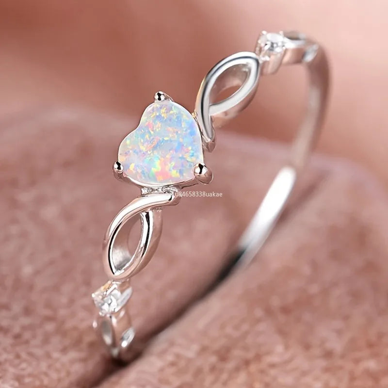 Fashion Love Zircon Ring with Simple and Colorful Style Elegant Retro Women's Wedding Festival Party Accessories and Giftsкольцо