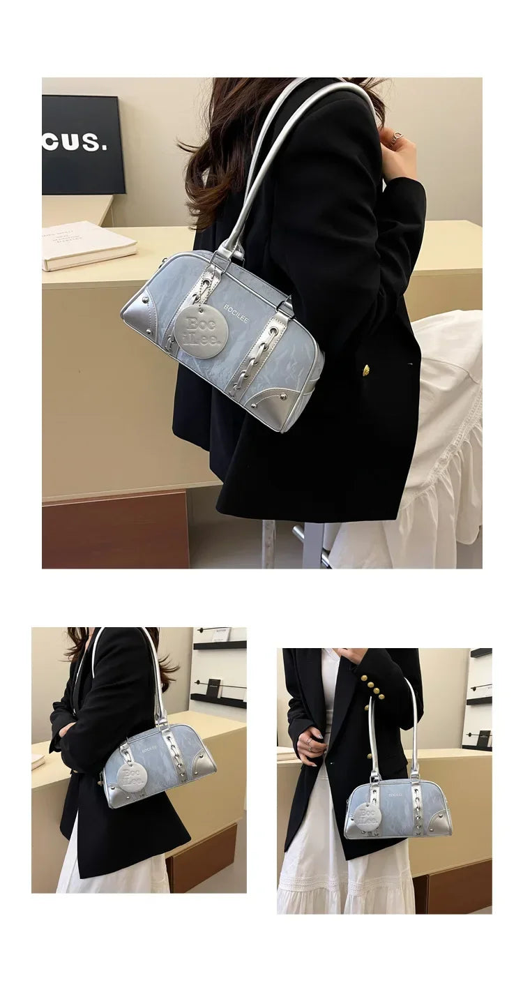 2025 New! Women's Fashion - Forward Color - Blocking Boston Bag - Versatile Underarm Carry for Casual Commuting & Daily Chic