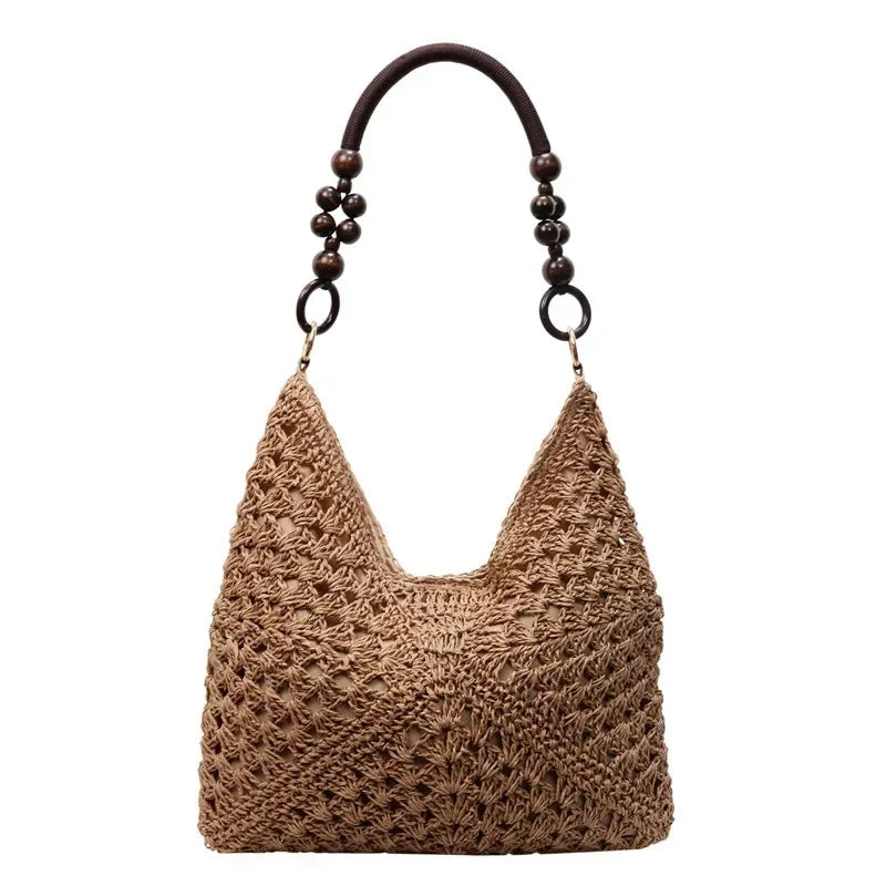 2025 New Fashion Popular Boho Woven Straw Handbag Summer Beach Crossbody Bag Fashion Knitted Purse Outdoor Leisure