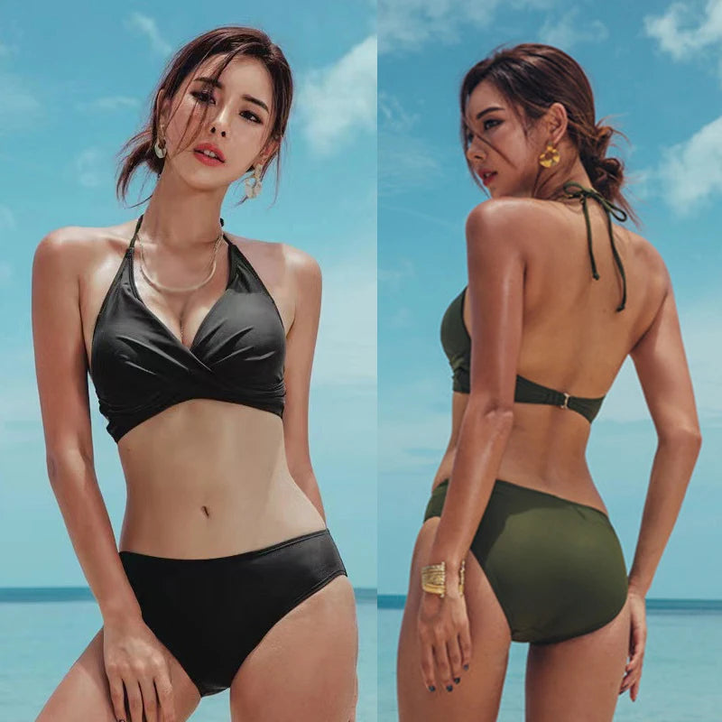 Summer Sexy Swimming Two-Piece Suits for Women High Waist Bikini Set Push Up Bikinis Swimsuits Female Beachwear Bathing Swimwear