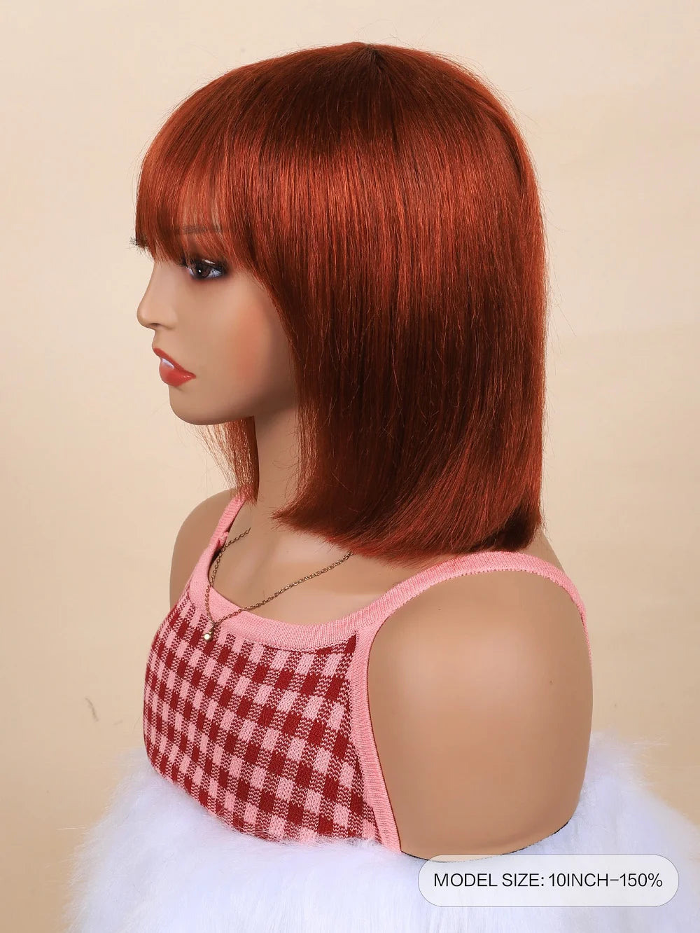 Straight Human Hair Wigs For Women Human Hair Straight Human Hair Bob Hair Wig With Bangs No Lace Fringe Wig Brazilian Hair Sale