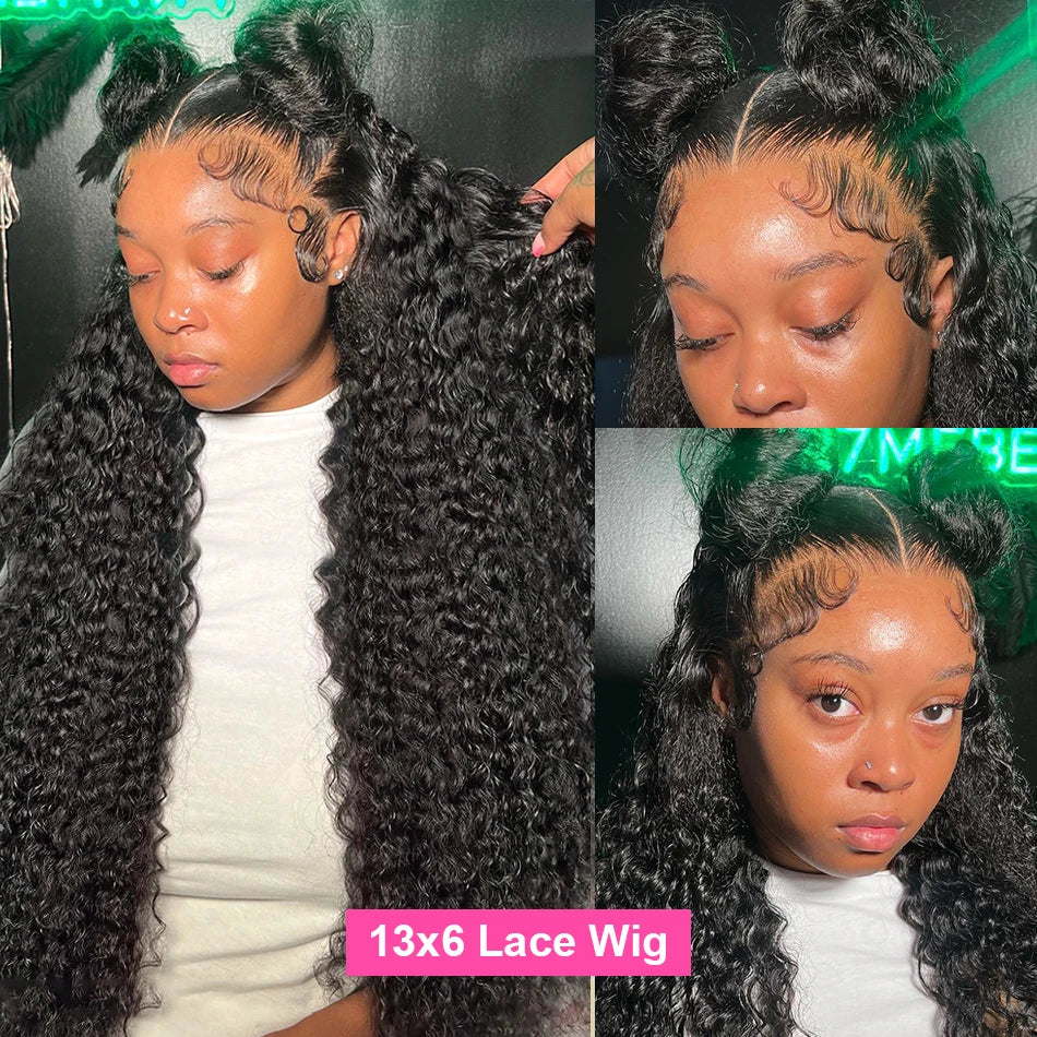 NYY Hair Factory Store 13x4 13x6 HD Loose Deep Wave Human Hair Wig 30 inch Water Curly 360 Lace Front Human Hair Wigs For Women