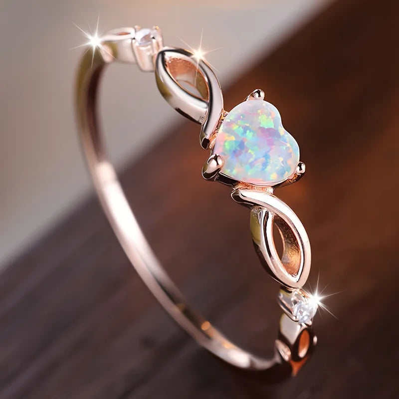 Fashion Love Zircon Ring with Simple and Colorful Style Elegant Retro Women's Wedding Festival Party Accessories and Giftsкольцо