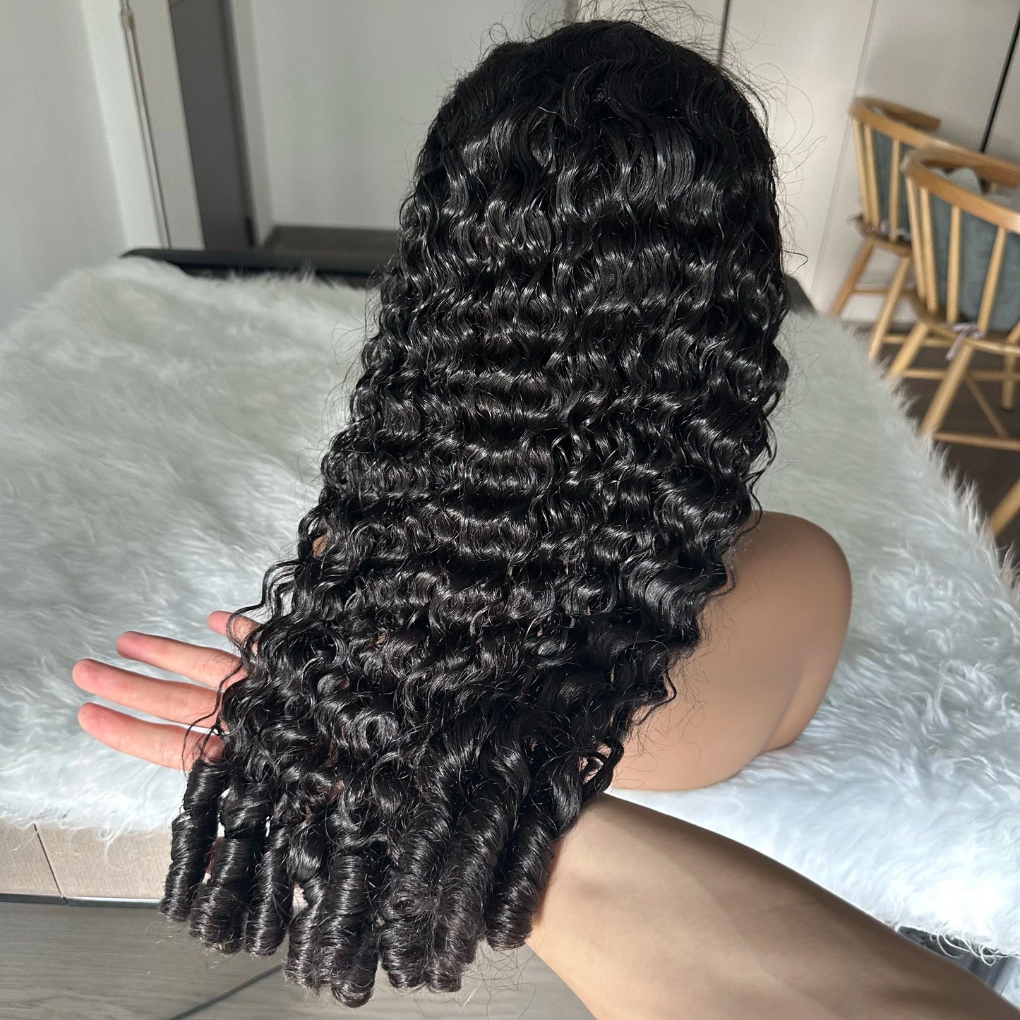 Burmese Curly Human Hair Wig Vietnamese Hair 13X6 Lace Front Wigs Human Hair 200% Density Transparent Lace Front Wig
