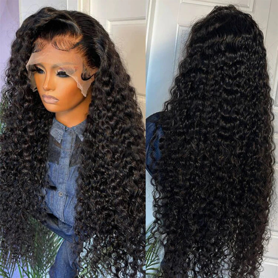 Hd Transparent Deep Wave Frontal Wig 13x6 Hd Lace Curly Lace Front Human Hair Wigs For Women Wet And Wavy 4x4 Water Closure Wig