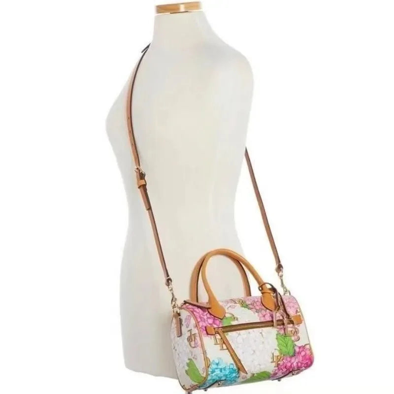 Fashion Brand Boston Bag Women 2024 Trend Flowers Print Letter Crossbody Bag High Quality Shoulder Pillow Bag New In Handbag