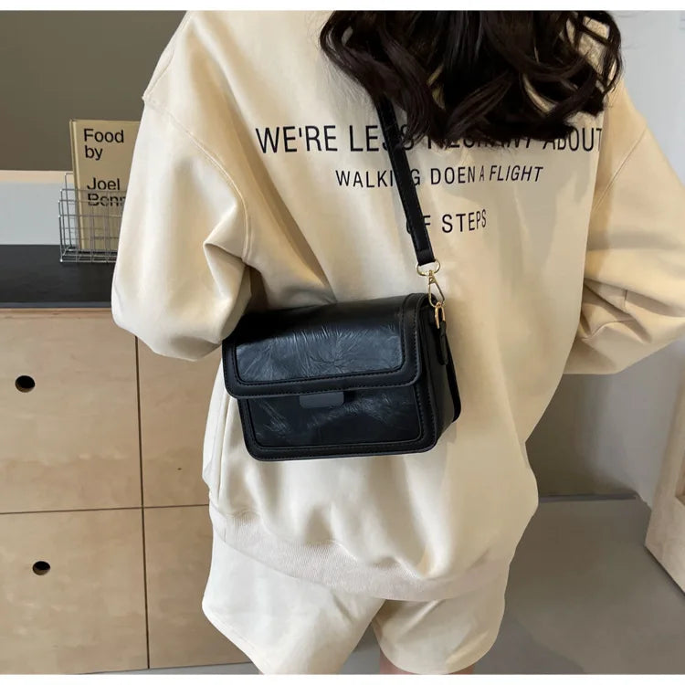 2025 New Fashion Glossy Square Bag for Women, Minimalist Versatile Shoulder Bag Crossbody Purse, Office Commuter Handbag, Trendy