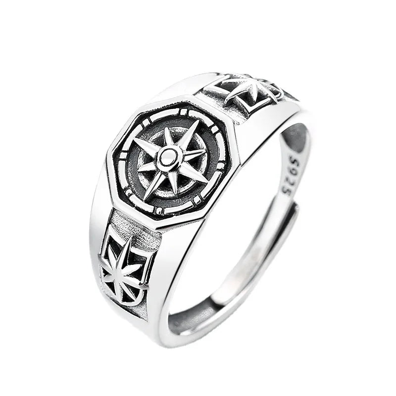 Fashion Simple Poseidon Star Rings For Women Retro Retro Hip-hop Copper Opening Index Finger Ring Gothic Jewelry Accessories Gif