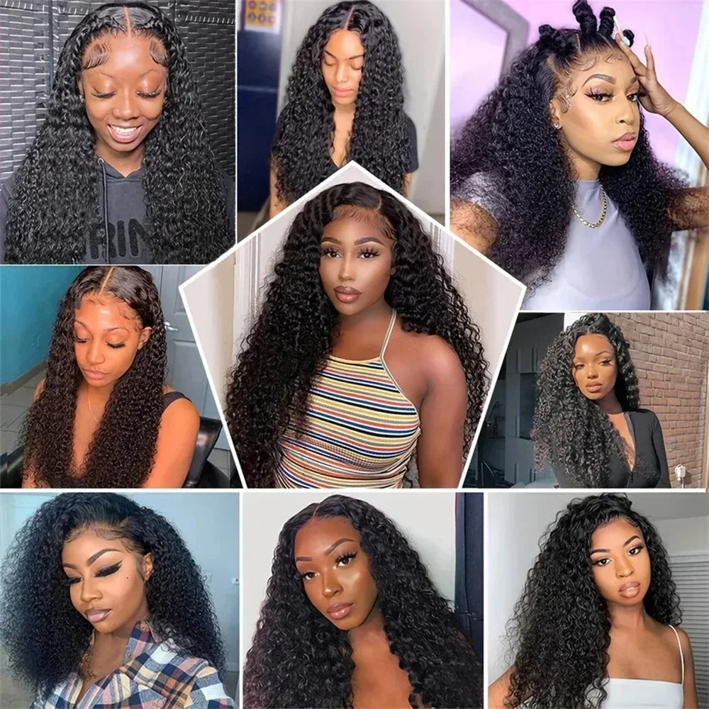 Curly 13x6 HD 300% 30 40 Inch Deep Wave Lace Front Human Hair Wigs 5x5 Glueless Closure Ready To Wear Wig 13x4 Lace Frontal Wig