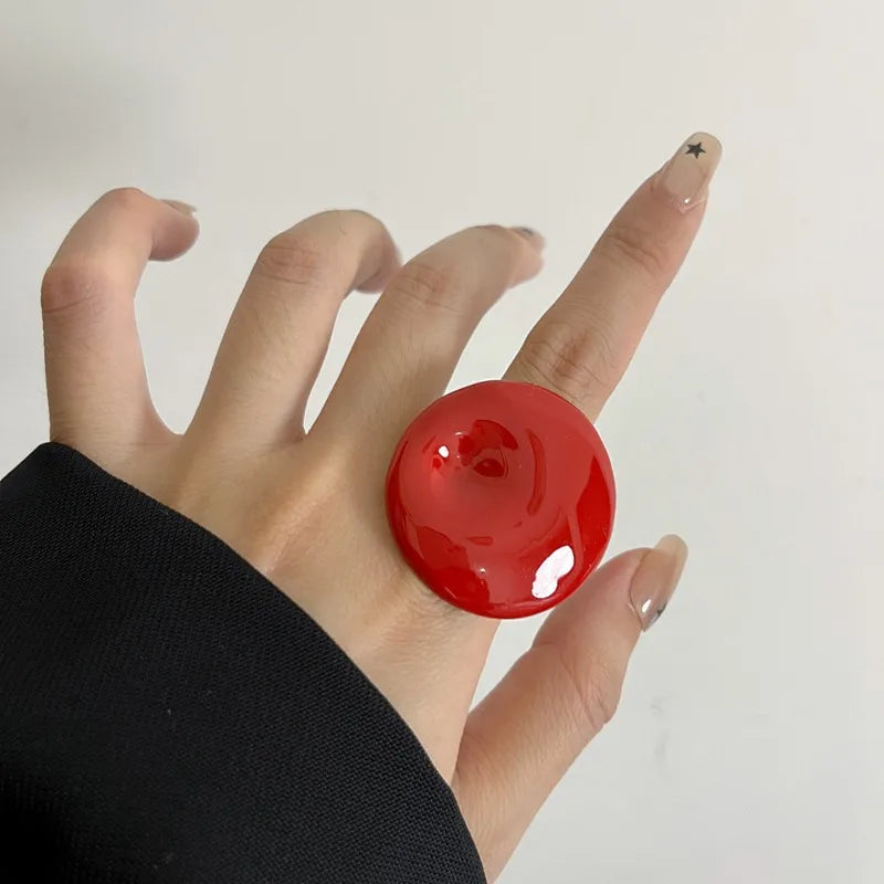 Fashion Jewelry European and American Design Colorful Irregular Round Rings For Women Party Gifts Cool Trend Accessories