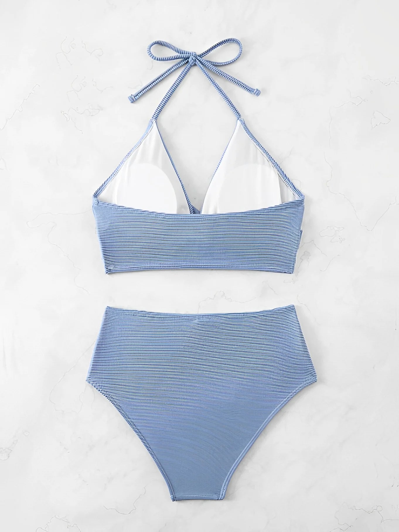 Sexy High Waist Bikini 2025 Women Halter Swimwear Female Swimsuit Solid Bathers Swimming Bathing Swim Suit Summer Beachwear