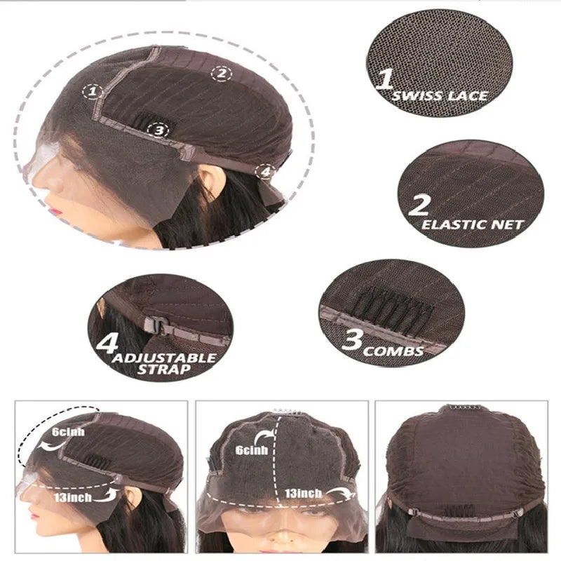 30inch Long Kinky Curly Human Hair Natural Black 13x6 HD Lace Front Wigs Brazilian Free Part Pre plucked with Baby Hair Glueless