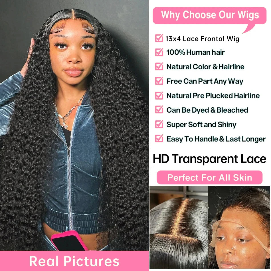 Deep Wave Wig Human Hair 13x4 Hd Lace Frontal Wig Water Wave Lace Front Wig Brazilian Pre Plucked Curly Wigs For Women