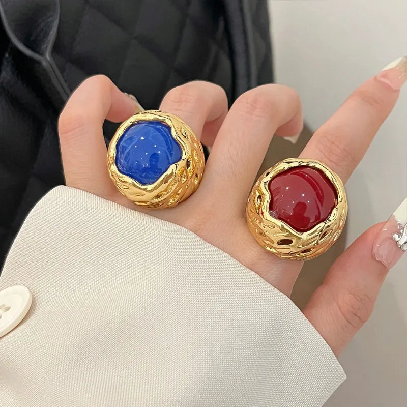 Fashion Jewelry Pretty Design Geometric Big Rings For Women Female Gifts Hot Sale Finger Accessories 2024 Trend New