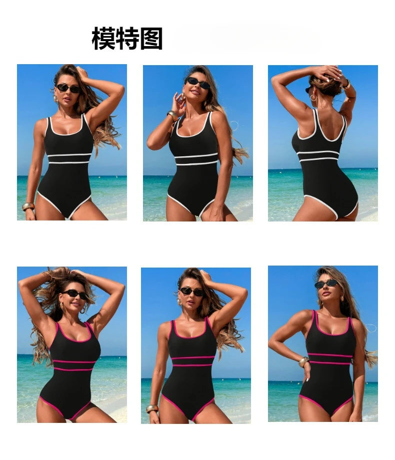 Women's Professional Hot Spring One-piece Swimsuit Ins Style Huludao Swimwear Beachwear Monokini Female Swimming Suits