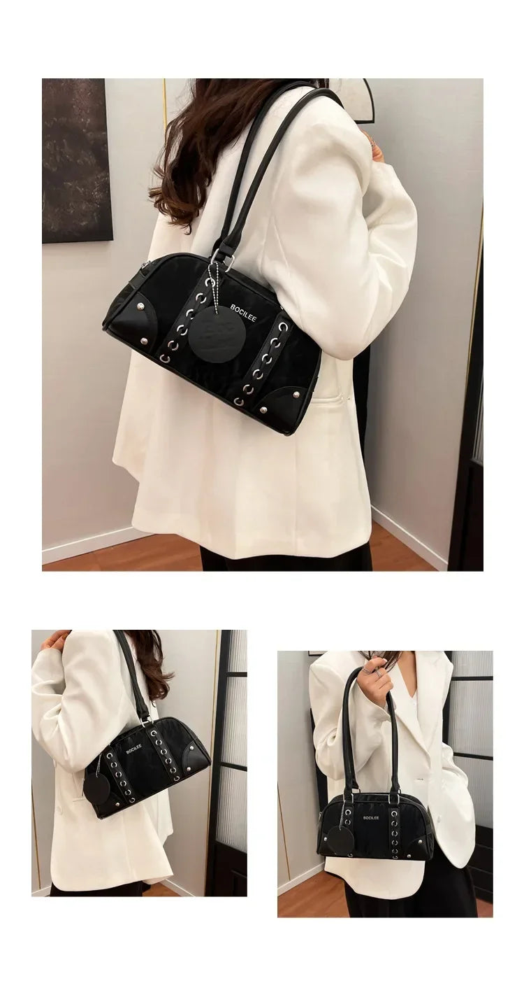 2025 New! Women's Fashion - Forward Color - Blocking Boston Bag - Versatile Underarm Carry for Casual Commuting & Daily Chic