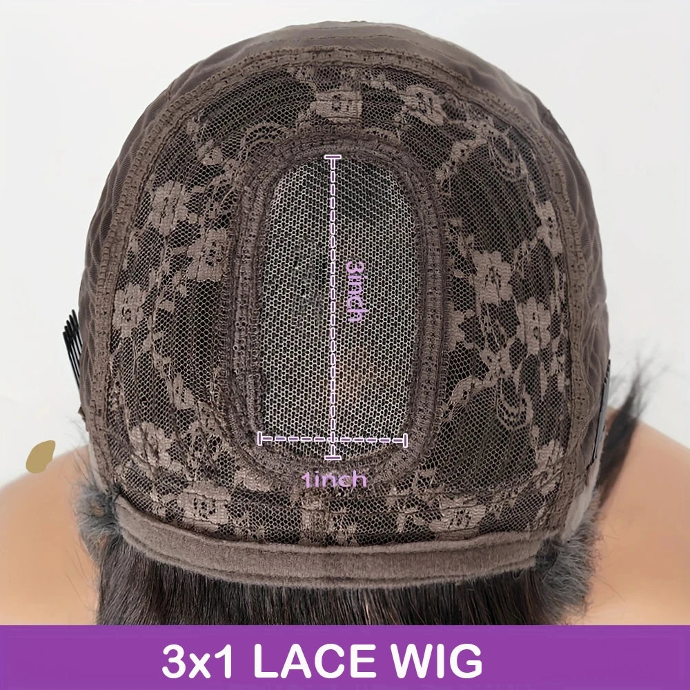 3x1 Hd Lace Straight Human Hair Wig With Bangs Short Bob Human Hair Wigs For Black Women Brazilian 30 34 Inch Long Fringe Wig