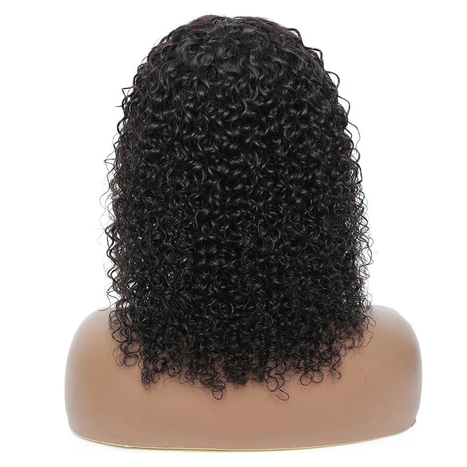 Water Wave Human Hair Wigs with Bangs Brazilian Human Hair For Women 180% Density Machine Made Deep Wave Curly Wigs Long Wigs