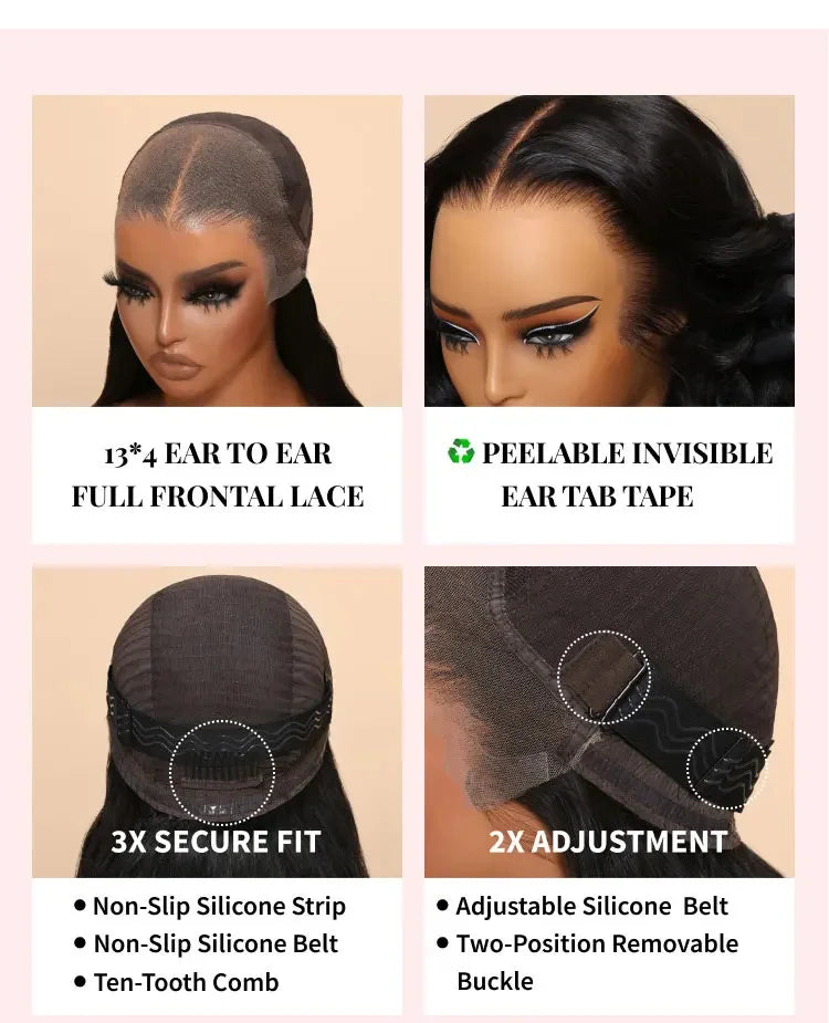 Beautyforever Glueless Straight Human Hair Wig Preplucked 13x4 Lace Front Human Hair Wig Brazilian 5x5 HD Lace Wig